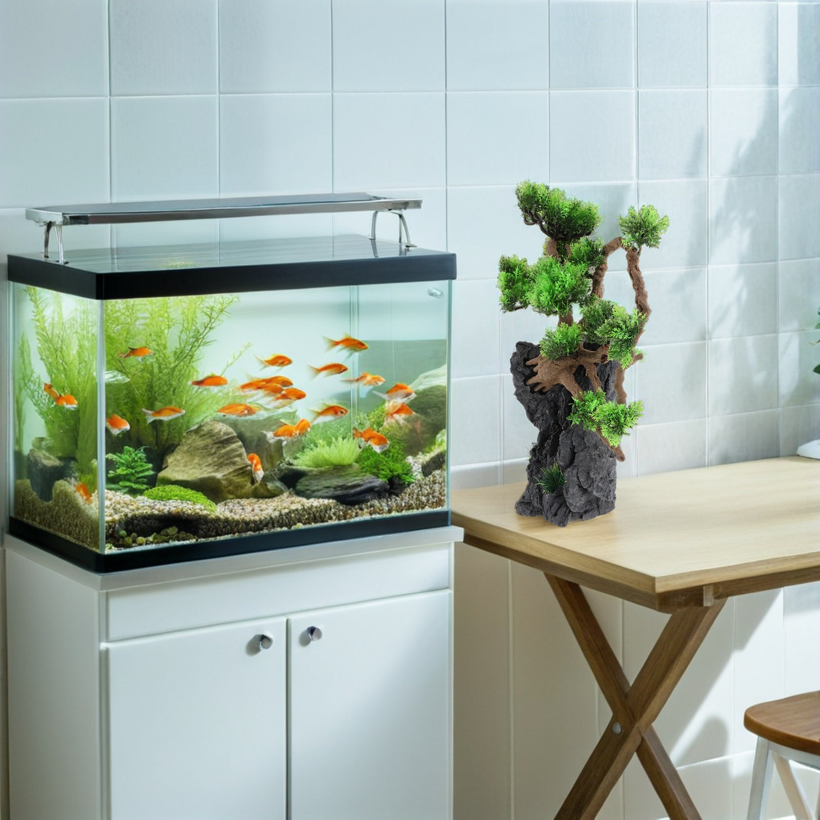 Planted Aquarium For Goldfish - Artificial Aquarium Tree Decor High Simulation