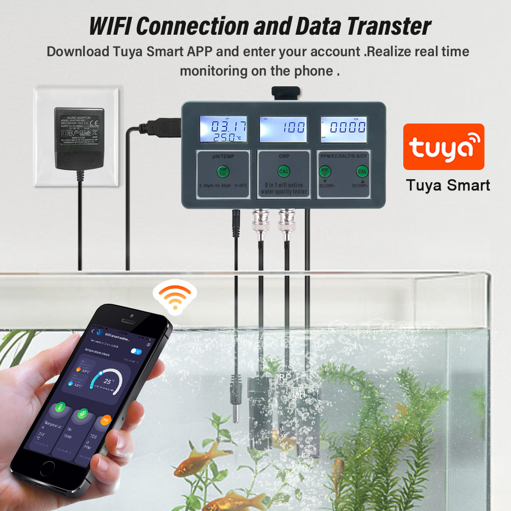 WiFi Tuya Smart PH Meter Data  - Planted Aquarium Test Kit review and price